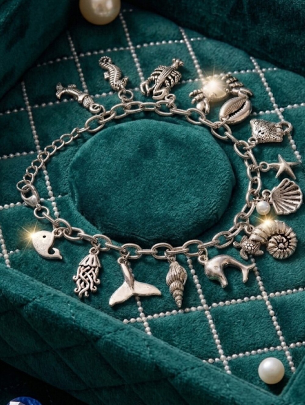 Brand New Ocean Sea Life Charm Bracelet - Heavyweight 26g - James Avery Style​